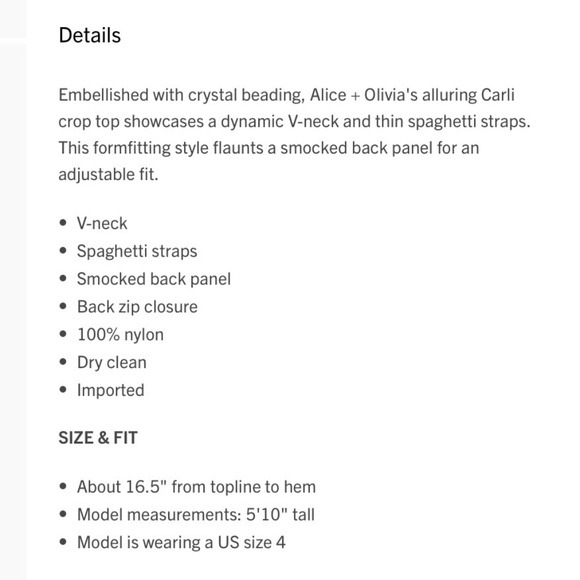 Alice + Olivia Bordeaux Red Crystal Embellished Crop Top With Smocked Ba… - Picture 8 of 16